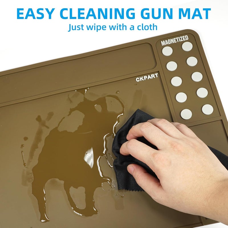 CKPART Rifle Gun Cleaning Mat, Anti-Slip Rubber Tactical Magnetic Mat, Gun Maintenance Mat,Gun Maintenance Mat for Gun Cleaning Kits 36" x 12" - Image 4